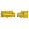vidaXL Set de canapea 2 pcs Galben Catifea