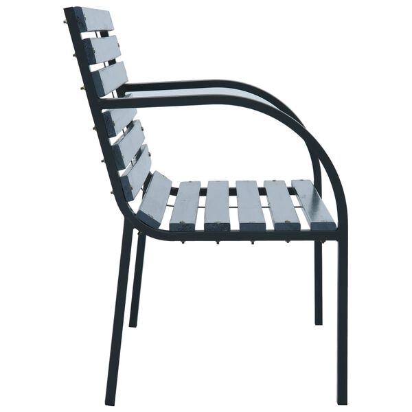 vidaXL Bancă de grădină, gri, 112 cm, lemn masiv de brad