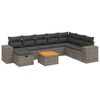 vidaXL Set canapele de grădină, 9 piese, cu perne, gri, poliratan