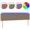 vidaXL Tăblie de pat cu LED, gri taupe, 180x5x78/88 cm, textil