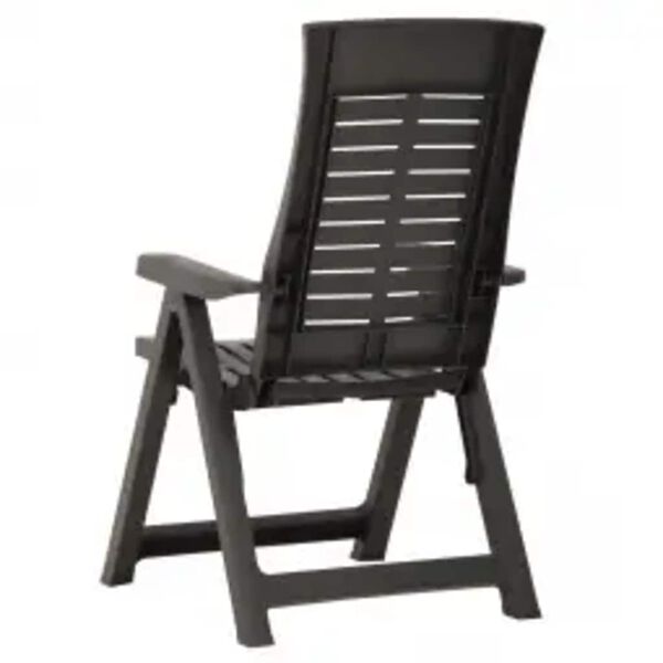 vidaXL Scaune de grădină rabatabile, 2 buc., antracit, plastic