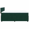 vidaXL Pat box spring cu saltea, verde &icirc;nchis, 140x190 cm, catifea