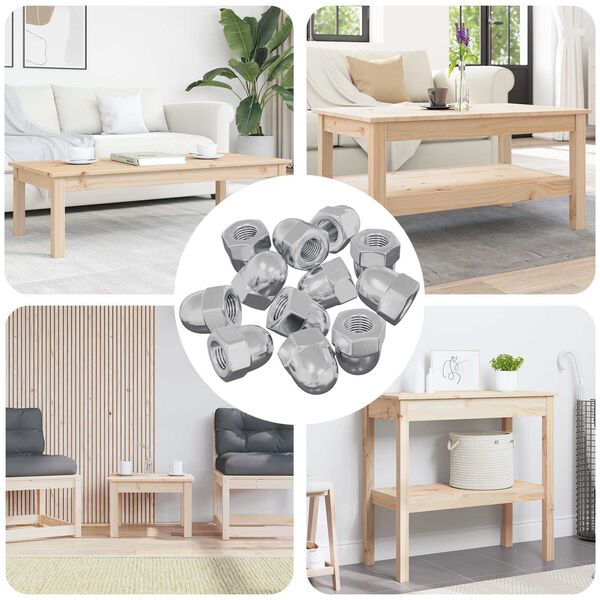 vidaXL Nucă 12 pcs Argintiu M6 x 10 mm Fier