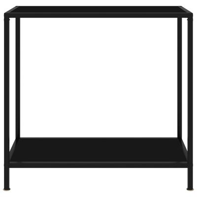 vidaXL Masă consolă, negru, 80 x 35 x 75 cm, sticlă securizată