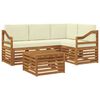 vidaXL Set de canapele de exterior 5 buc. Natural și Crem Poliester