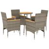 vidaXL Set mobilier grădină cu perne 5 piese gri poliratan/lemn acacia
