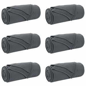 vidaXL Pături de aruncat 6 buc. Gri &icirc;nchis 200 x 150 cm 2.61 kg Molton