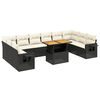 vidaXL Set canapele de grădină cu perne, 11 piese, negru, poliratan