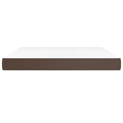 vidaXL Saltea de pat cu arcuri, maro, 160x200x20 cm, piele ecologică