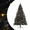 vidaXL Pom de Crăciun artificial pre-iluminat Negru 240 cm PVC