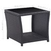 vidaXL Set mobilier de bistro cu perne, 3 piese, negru, poliratan