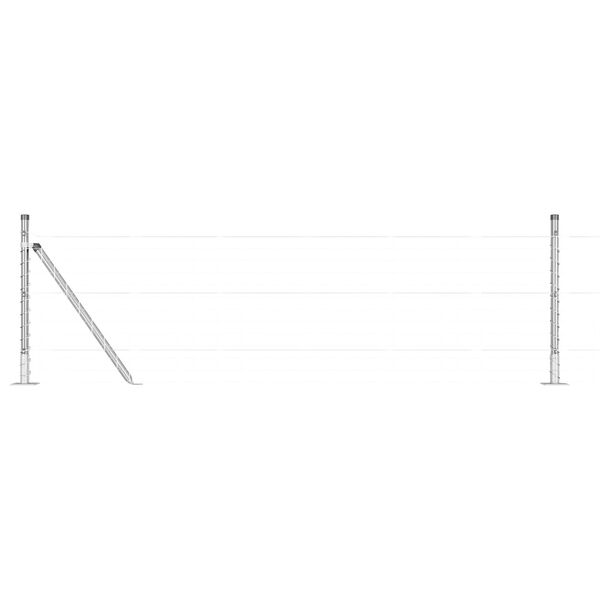 vidaXL Stâlp de gard. Altele 52 pcs Gri 3,2 x 3,2 x 50 cm Oțel