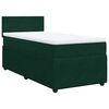 vidaXL Pat box spring cu saltea, verde &icirc;nchis, 100x200 cm, catifea