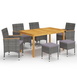 vidaXL Set mobilier de grădină, 7 piese, gri
