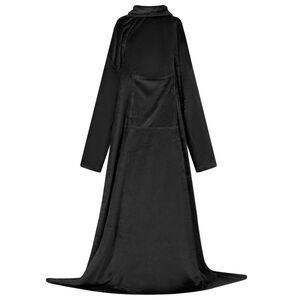 vidaXL Hanorac pătură Negru F Flanelă