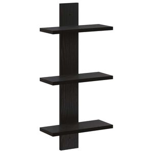 vidaXL Raft de perete Stejar Negru 30 x 13.5 x 64.5 cm Lemn prelucrat