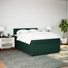 vidaXL Pat box spring cu saltea, verde &icirc;nchis, 140x190 cm, catifea