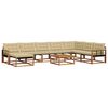 vidaXL Set de canapele de exterior cu pernă 9 pcs Natural și Bej