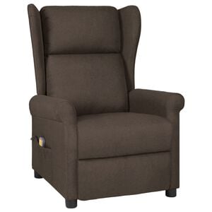 vidaXL Fotoliu de masaj, maro &icirc;nchis, material textil