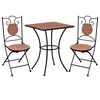 vidaXL Set de bistro mozaic, 3 piese, cărămiziu, placă ceramică