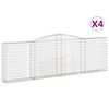 vidaXL Coșuri gabion arcuite 4 buc. 400x30x120/140cm fier galvanizat
