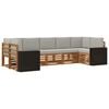 vidaXL Set de canapele de exterior 7 buc. Natural și gri deschis