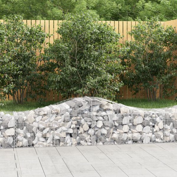 vidaXL Coșuri gabion arcuite 3 buc, 200x50x40/60 cm, fier galvanizat