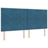 vidaXL Pat cu arcuri cu headboard Albastru &icirc;nchis 200 x 200 cm Catifea