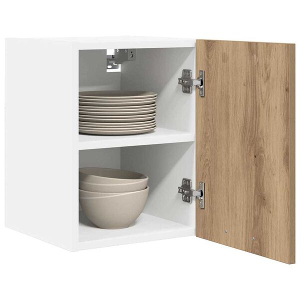 vidaXL Dulap suspendat 2 pcs Stejar Artisan și Alb 30 x 31 x 40 cm