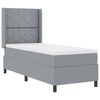 vidaXL Pat cu arc LED cu headboard Gri deschis 90 x 190 cm țesătură