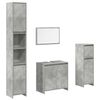 vidaXL Set mobilier de baie, 4 piese, gri beton, lemn compozit