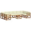 vidaXL Set de canapele de exterior cu pernă 11 pcs Natural și Crem