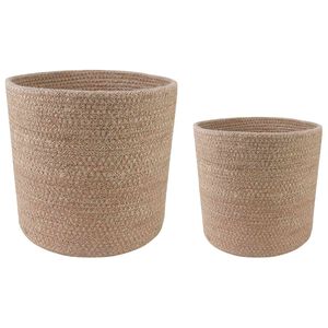 vidaXL Set de Ghivece pentru Plante 2 buc. natural &Oslash; 28 x 28 cm
