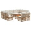 vidaXL Set de canapele de exterior 12 buc. Alb Natural și Crem