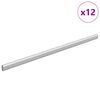 vidaXL Șină pentru dressing 12 buc. Argintiu 472 x 15 x 29 mm