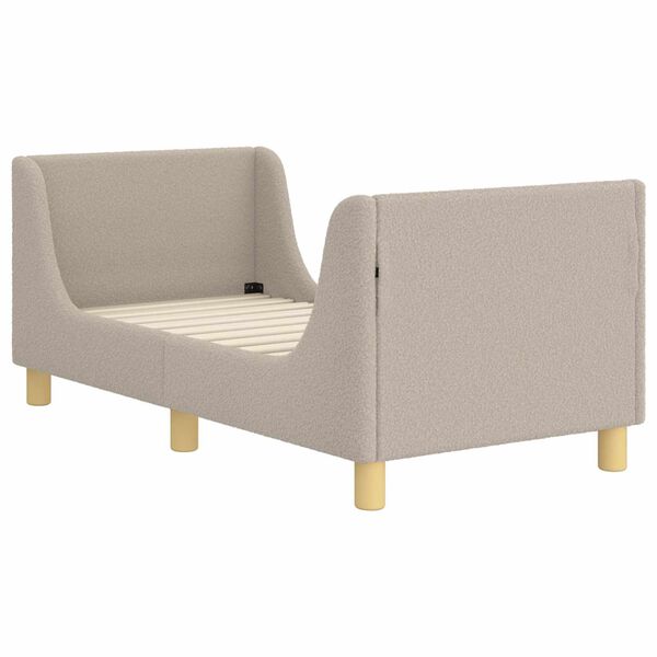 vidaXL Cadru de pat pentru copii cu spătar Gri deschis 70 x 140 cm