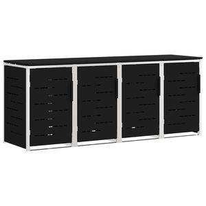 vidaXL Depozitare pentru Containere cu Roți for 4 Bins 240L Negru