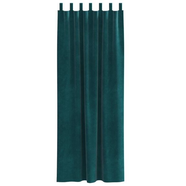 vidaXL Perdele opace 2 pcs Verde &icirc;nchis 140 x 245 cm Catifea