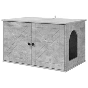 vidaXL Casa pentru pisici Beton 85 x 55 x 50 cm Lemn compozit