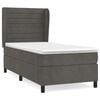 vidaXL Pat box spring cu saltea, gri &icirc;nchis, 100x200 cm, catifea