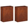 vidaXL Vază pentru Grădină 2 buc. Ruginit 40 x 20 x 50 cm