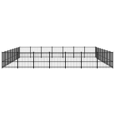 vidaXL Padoc pentru câini de exterior, 52,69 m², oțel