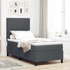 vidaXL Pat cu arcuri cu headboard Gri &icirc;nchis și alb 90 x 200 cm