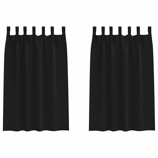 vidaXL Perdele Opaque cu Inel 2 pcs Negru 175 x 140 cm Poliester