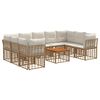 vidaXL Set de canapele de exterior 10 pcs Alb Natural și Crem