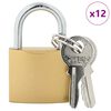 vidaXL U Lock cu Chei 12 pcs Alamă Fier