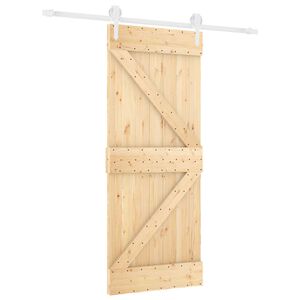 vidaXL Ușă glisantă 85 x 210 cm Lemn de Pin Solid (Nefinisat)