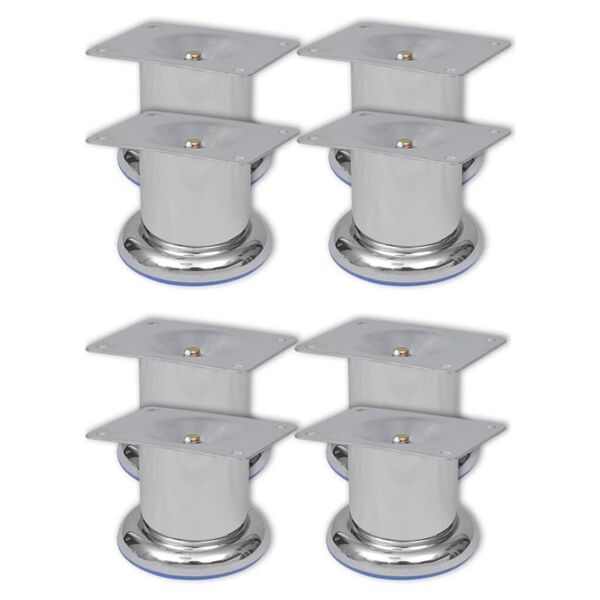 vidaXL Picioare de canapea rotunde, 8 buc., 60 mm, crom