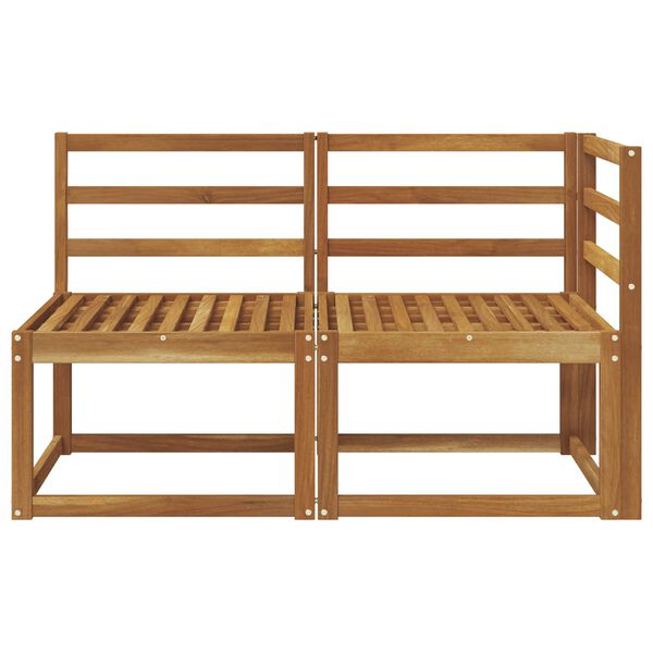 vidaXL Canapea de exterior din mijloc și colț 2 Bucată natural