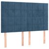 vidaXL Pat box spring cu saltea, albastru &icirc;nchis, 140x200 cm, catifea